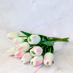 Real touch tulipán köteg - Cirmos zöld