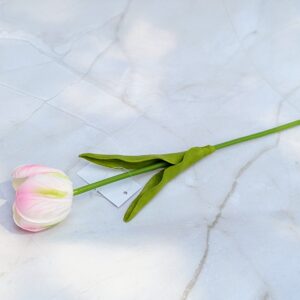 Real touch tulipán nyílt - Cirmos rózsaszín