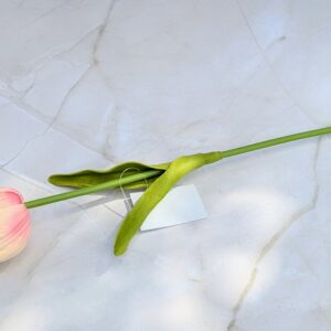 Real touch tulipán nyílt - Krém pink