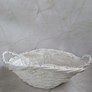 Ovális lapított fehér kosár