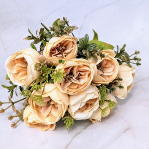 Antik peonia csokor 9 fejes - Barack