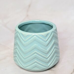 Cikkcakk mintás kaspó - Menta