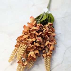 Antik leveles szarkaláb csokor - Barna