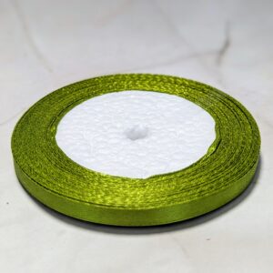 6 mm-es szatén szalag - Fűzöld