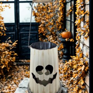 Szellem lámpás LED-es gyertyával 18x18x23,3 cm