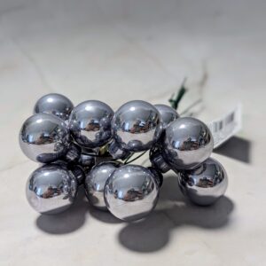 Üveggömb pick homályos kék fényes 2cm 12db-os