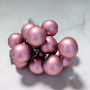 Üveggömb pick bársony rózsaszín matt 2cm 12db-os