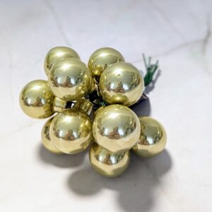 Üveggömb pick pisztácia fényes 2cm 12db-os