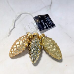 Üveg toboz arany 6cm 3db-os