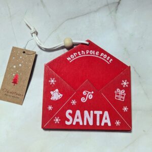 Levél mikulásnak fa akasztós 10cm-piros