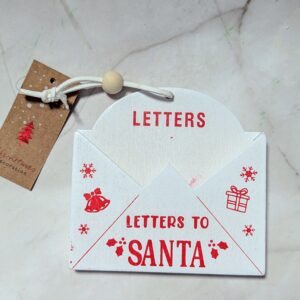 Levél mikulásnak fa akasztós 10cm- fehér