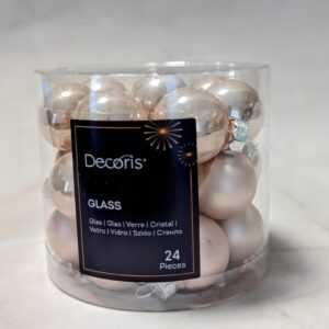 Üveggömb akasztós rózsaszín 2,5cm 24db-os