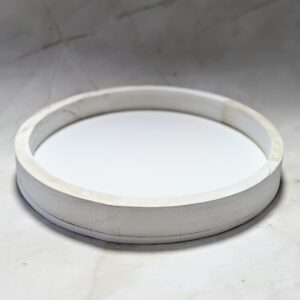 Fa tálca kerek peremes fehér