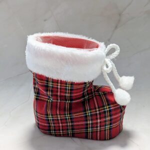 Csizma kaspó kockás piros