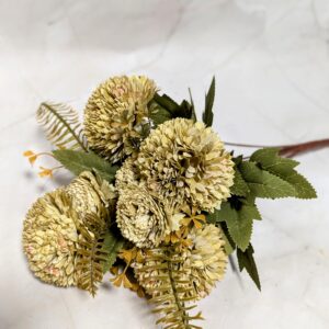 9 fejes nagy krizantém csokor - Zöld