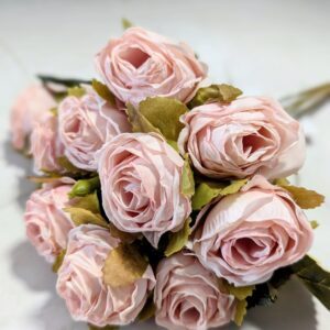 Szárított hatású 10 fejes rózsa csokor - Rózsaszín