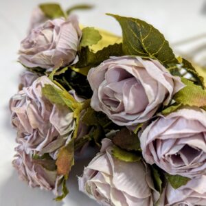 Szárított hatású 10 fejes rózsa csokor - Halvány lila