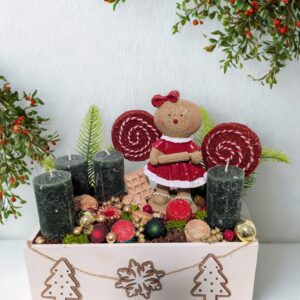 Mézike adventi asztaldísz