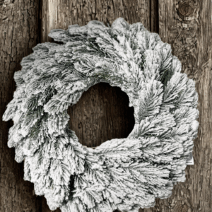 Műfenyő koszorú alap 32 cm havas