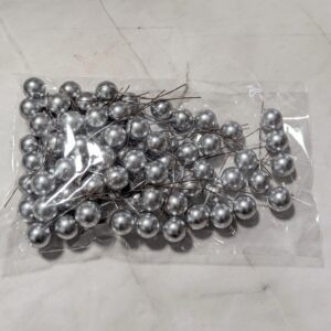 Gyöngyházas drótos bogyó - Ezüst