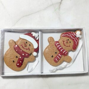 Akasztós mézeskalács hóember figura pár